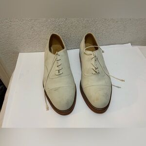 Cole Haan Men's Vtg. 6525 Off White Suede Buck Derby Shoes Size 8 USA Made